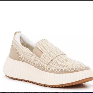 Dolce Vita Women's Dayo  Cream Slip-On Sneakers High Mokded Wedge Heel Size 9